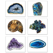 Load image into Gallery viewer, Crystal Quartz Geodes Prints - Set of 6 (8x10) Cluster Esoteric Abstract Wall Art Decor - Amethyst - Bismuth - Ammonite - Blue Agate - Labradorite - Natural Stone
