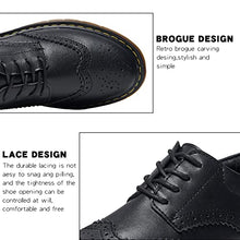 Load image into Gallery viewer, Women's Oxford Shoes Flat Brogues Dress Shoes Wingtip Perforated Lace Up Low Heel Casual Work Office Dressy Business Shoes Black US 8
