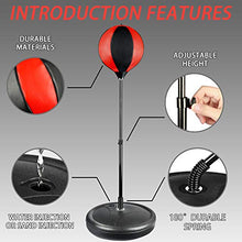 Load image into Gallery viewer, GaHoo Punching Bag Set for Kids Incl Punching Ball with Stand, Boxing Training Gloves, Hand Pump and Adjustable Height Stand, Boxing Ball Set Toy Gifts for Age 6 7 8 9 10 11 12Year Old Boys Girls
