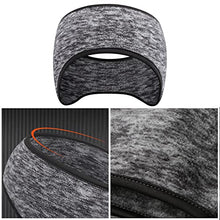 Load image into Gallery viewer, SAVITA 2 Pack Ear Warmers Headband Stretchy Ear Covers Sweatband Ski Winter Headband Earmuff Workout Headbands Moisture Wicking Thermal Sport Headbands for Women Man Girls (Gray and Dark Blue)
