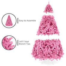 Load image into Gallery viewer, Best Choice Products 6ft Artificial Christmas Full Fir Tree Seasonal Holiday Decoration w/ 1,477 Branch Tips, Foldable Stand, Pink
