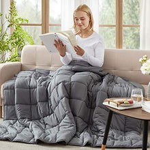 Load image into Gallery viewer, Weighted Blanket Cooling Breathable Heavy Blanket Comforter Microfiber Material with Glass Beads (15lbs 48"x72" Twin Size Bed) Big Blanket for Adult All-Season Fall Winter Soft Thick Comfort Blanket
