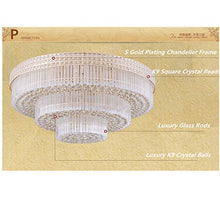 Load image into Gallery viewer, KALRI Modern K9 Crystal Chandelier Flush Mount LED Ceiling Light Fixture Pendant Lamp for Living Room Bar Shop (Dia 31.5'')
