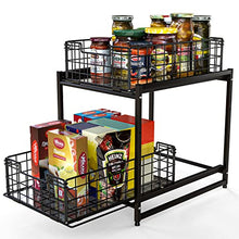 Load image into Gallery viewer, LYFINEINE Under Sink Organizer Pull Out Oraganizer for Kitchen Cabinet, Bathroom, Black
