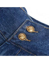 Load image into Gallery viewer, Tanming Women's Casual Vintage Elastic Waist Flared Pleated Midi Denim Jean Skirt (Large, Blue)
