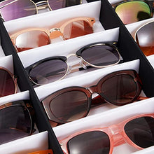 Load image into Gallery viewer, Juvale 18 Slot Sunglasses Storage Case, Glasses Tray, Multiple Eyeglasses Organizer Box (Black, 19 x 15 inches)
