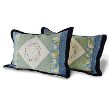 Load image into Gallery viewer, KASENTEX 100% Cotton Sham Floral Patchwork Design, Soft &amp; Machine Washable, Two Standard Shams 20x26, Coastal Blue

