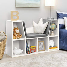 Load image into Gallery viewer, Best Choice Products Multi-Purpose 6-Cubby Kids Bedroom Storage Organizer Bookcases Shelf Furniture Decoration w/Cushioned Reading Nook, White
