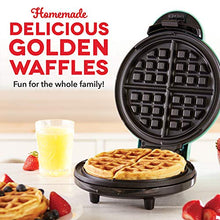 Load image into Gallery viewer, Dash DEWM8100AQ Express 8” Waffle Maker Machine for Individual Servings, Paninis, Hash browns + other on the go Breakfast, Lunch, or Snacks, with Easy Clean, Non-Stick Sides, Aqua
