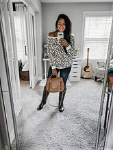 Load image into Gallery viewer, ECOWISH Women's Camouflage Print Casual Leopard Pullover Long Sleeve Sweatshirts Top Blouse Camel X-Large
