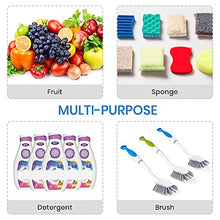 Load image into Gallery viewer, Sink Caddy Sponge Holder Kitchen Sink Organizer Sponge Caddy Farmhouse Sink Accessories Rag Detergent Brush Dishwashing Liquid Rack Expandable 14-3/4" to 20" Stainless Steel
