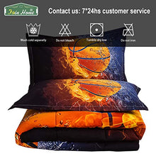 Load image into Gallery viewer, JQinHome Full 3-Piece Basketball and Fire Comforter Sets - Sports Themed - All-Season Down Alternative Quilted Duvet - Reversible Design - Includes 1 Comforter, 2 Pillow Shams
