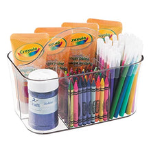 Load image into Gallery viewer, mDesign Plastic Craft Storage Organizer Bin with Handle for Living Room Drawer, Office Desk Organization - Holds Craft, Sewing, Art Supplies - Lumiere Collection - Clear
