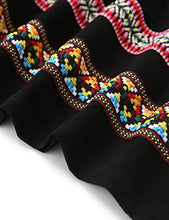 Load image into Gallery viewer, Romwe Women's Summer Boho Sleeveless Embroidered Hem Loose Casual Tank Dress Black M

