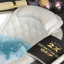 Load image into Gallery viewer, Premium Bathtub Pillow, Soft And Durable [10 Anti-Slip Suction Cups] Extra Cushioned Design Cradle Neck, Head And Shoulders Support, Dry Fabric Provides Cooling Effect | Free Machine Washable Bag
