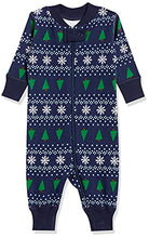 Load image into Gallery viewer, Moon and Back by Hanna Andersson Unisex Babies' One-Piece Holiday 100% Cotton Footless Pajamas, Winter/Fair Isle, 3-6 Months
