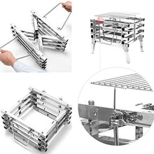 Load image into Gallery viewer, LUOYE Folding Campfire Grill, Portable Foldable Lightweight Stainless Steel Backpacking Stove Backyard Wood Burning Camping Fireplace for Bonfires Or Cooking
