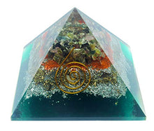 Load image into Gallery viewer, PURA ESPRIT Multi Tourmaline Crystal - Protection Crystals and Stones - Healing Stones -Healing Crystals - Orgone Pyramid - Orgonite EMF Protection - Multi Tourmaline Green Jade Orgone Pyramid
