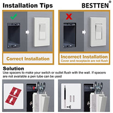 Load image into Gallery viewer, [5 Pack] BESTTEN 2-Gang Screwless Wall Plate, USWP4 White Series, Decorator Outlet Cover, H4.69” x W4.73”, for Light Switch, Dimmer, USB, GFCI, Receptacle
