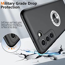 Load image into Gallery viewer, Temdan Samsung Galaxy S21 FE Case, [Military Grade Drop Protection] Slim Fit Shockproof Protective Cover with 360° Rotatable Magnetic Ring Holder Kickstand Compatible with Samsung S21 FE Case 5G,Black
