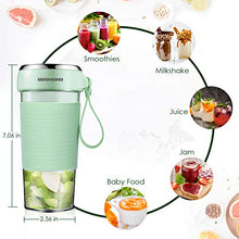 Load image into Gallery viewer, Portable Blender, REDMOND Mini Personal Blender, Shakes and Smoothies Maker, Small Juice Blender, 300ml/10oz USB Rechargeable BPA Free, Sport/Gym/Office/Study/Travel-Green
