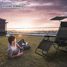 Load image into Gallery viewer, BestMassage Patio Chairs Lounge Chair Zero Gravity Chair 2 Pack Recliner W/Folding Canopy Shade and Cup Holder for Outdoor Funiture (Black)
