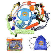 Load image into Gallery viewer, BK PRODUCTS LLC Dog Toys - 13 Puppy Dog Rope Toys - Chew Toy for Puppy Small and Medium Dogs - Puppy Chew Toys - Dog Toy Pack - Set of 13 Chew Toys and Teething Toys with Bonus Storage Bag
