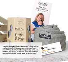 Load image into Gallery viewer, 9-in-1 CuddleBug Baby Wrap Sling + Carrier - Newborns &amp; Toddlers up to 36 lbs - Hands Free - Gentle, Stretch Fabric - Ideal for Baby Showers - One Size Fits All (Grey)
