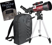Load image into Gallery viewer, Orion 10034 GoScope II 70mm Refractor Travel Telescope Moon Kit (Burgundy)
