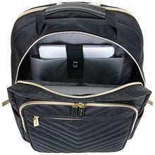 Load image into Gallery viewer, Kenneth Cole Reaction Women's Chelsea Backpack Chevron Quilted 15-Inch Laptop &amp; Tablet Fashion Bookbag Daypack, Black, One Size

