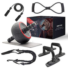 Load image into Gallery viewer, shine future Ab Roller Wheel, 8 Pcs Ab Wheel Roller Kit Include Resistance Bands, Knee Mat, Jump Rope, Push-Up Bar, Core Strength &amp; Abdominal Trainers Exercise Workout Equipment Perfect for Home Gym

