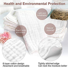 Load image into Gallery viewer, Muslin Burp Cloths 100% Cotton 6 Layers Large 10''x20'' Extra Soft and Absorbent 5 Pack by YOOFOSS
