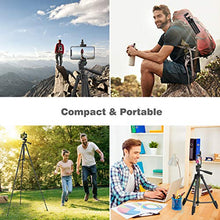 Load image into Gallery viewer, Phone Tripod, 51" Extendable Travel Lightweight Tripod Stand with Carrying Bag, Universal Tripod with Bluetooth Remote, Cell Phone Mount for iPhone Xs/Xs Max/Xr/X/8/8 Plus/Samsung/Android Phone,Camera
