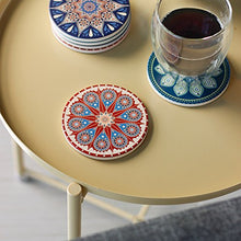 Load image into Gallery viewer, Drink Coasters with Thin Cork Bottom - Set of 6 Moisture Absorbing Stone Coasters - 4 inch Large Table Scratch or Stain Protection for Cup or Glasses
