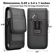 Load image into Gallery viewer, Takfox Phone Holster for Samsung Galaxy S21 Ultra S22 Plus S20 S10+S9 S8 Note 20,A01 A11 A21 A51 A71 A13 A02S A12 A32,K51 Stylo 6 Nylon Cell Phone Belt Clip Holster Carrying Pouch w Card Holder,Black
