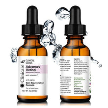 Load image into Gallery viewer, Clinicare Rx Retinol Facial Serum | Topical Face Serum with Vitamin C &amp; E | Anti Aging Anti Wrinkle | Reduce the appearance of fine lines, wrinkles, and scars | 1 fl. oz.
