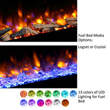 Load image into Gallery viewer, PuraFlame Alice 50 Inches Recessed Electric Fireplace, Wall Mounted for 2 X 6 Stud, Log Set &amp; Crystal, 1500W Heater, Black
