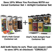Load image into Gallery viewer, Airtight Food Storage Containers Set for Kitchen &amp; Pantry Organization 7 PC - BPA Free Plastic Dry Food Storage Containers with Easy Lock Lids - Stackable Sugar, Flour &amp; Cereal Canisters with Labels &amp; Marker
