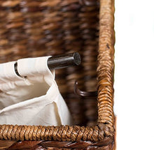 Load image into Gallery viewer, BirdRock Home Abaca Laundry Hamper - Hand Woven - Removable Canvas Laundry Bag
