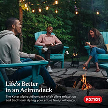 Load image into Gallery viewer, Keter 2 Pack Alpine Adirondack Resin Outdoor Furniture Patio Chairs with Cup Holder-Perfect for Beach, Pool, and Fire Pit Seating, Teal
