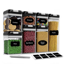 Load image into Gallery viewer, CINEYO 7 Pc's Airtight Food Storage Container &amp; Mop and Broom Holder Wall Mount (Black)
