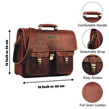 Load image into Gallery viewer, Vintage Leather Laptop Bags for Men Full Grain Large Leather Messenger bag for men 18 inches with rustic look Best leather briefcase by Hulsh
