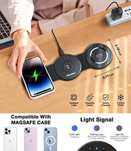 Load image into Gallery viewer, 3 in 1 Wireless Charging Station,Hicober Charger Station [Compatible with MagSafe],Foldable Charging Pad for Multiple Devices for iPhone 14 13 12 Pro Max Apple Watch/Airpods (QC3.0 Adapter Included)
