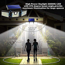 Load image into Gallery viewer, Bundle - 2 Pack Black LED Solar Motion Sensor Lights &amp; 2 Pack White LED Solar Motion Sensor Lights; 128 LED 800LM, 3 Adjustable Heads, 270° Wide Angle Illumination, IP65 Waterproof
