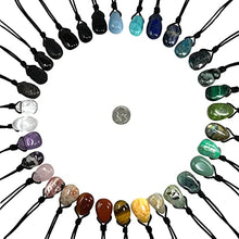 Load image into Gallery viewer, Luck Strings Handmade Chakra Gemstone Crystal Pendant Necklace, Unisex Design for Men &amp; Women, Large Rock Energy Amulet Jewelry Collar for Spiritual Wellness, Gem Accessory Gift, Nuummite Black
