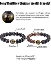 Load image into Gallery viewer, Lightock Lava Rock Couples Bracelets Feng Shui Black Obsidian Wealth Essential Oil Diffuse for Women Men Stretch Attract Good Luck and Wealth(2pcs)
