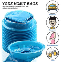 Load image into Gallery viewer, Vomit Bags Disposable, YGDZ 15 Pack Barf Bags Throw Up Emesis Bags Puke Nausea Bags for Travel Motion Sickness, Car &amp; Aircraft, Kids,1000ml
