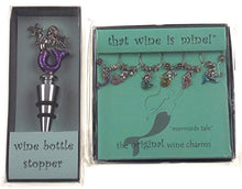 Load image into Gallery viewer, Mermaid Bottle Stopper &amp; Wine Charms Bundle
