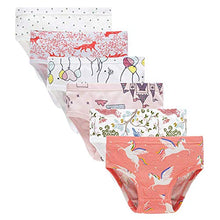 Load image into Gallery viewer, Cadidi Dinos Kids Series Baby Soft Cotton Panties Little Girls' Assorted Underwear (Pack of 6) Size 2T 3T
