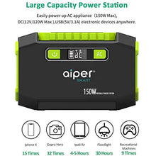 Load image into Gallery viewer, Aiper 150W Portable Power Station 167Wh 45000mAh Solar Generator Lithium Battery Backup Power supply with Dual 110V AC Outlet, 3 DC Ports, 2 USB Outputs for Home Emergency Camping Outdoors
